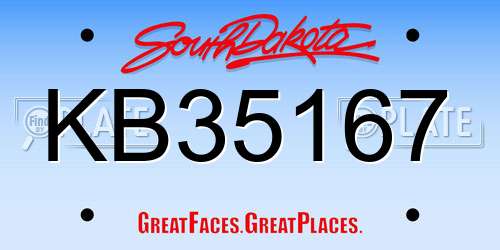 KB35167 South Dakota License Plate