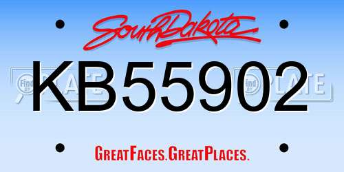 KB55902 South Dakota License Plate