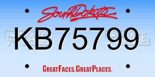 KB75799 South Dakota License Plate
