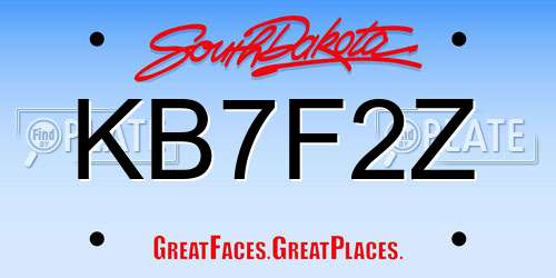 KB7F2Z South Dakota License Plate