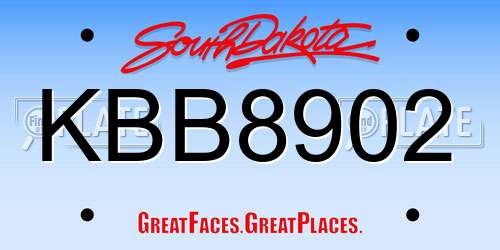 KBB8902 South Dakota License Plate