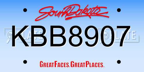 KBB8907 South Dakota License Plate