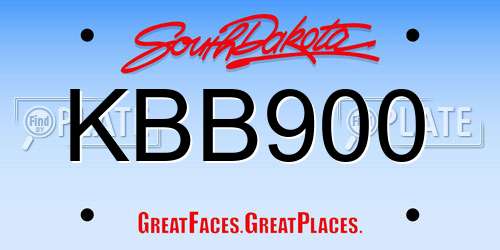KBB900 South Dakota License Plate