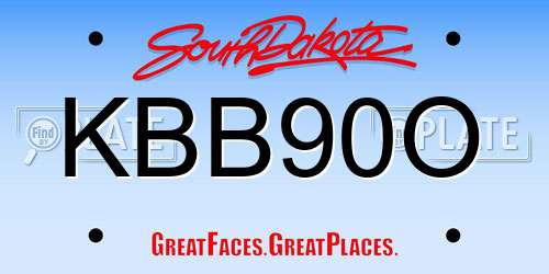 KBB90O South Dakota License Plate