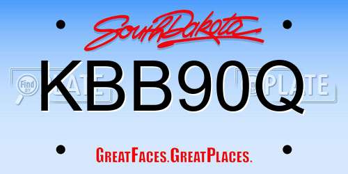 KBB90Q South Dakota License Plate