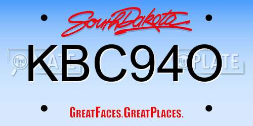 KBC94O South Dakota License Plate
