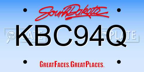 KBC94Q South Dakota License Plate