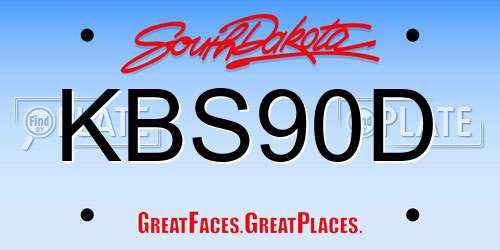 KBS90D South Dakota License Plate