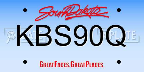 KBS90Q South Dakota License Plate