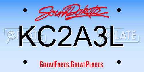 KC2A3L South Dakota License Plate