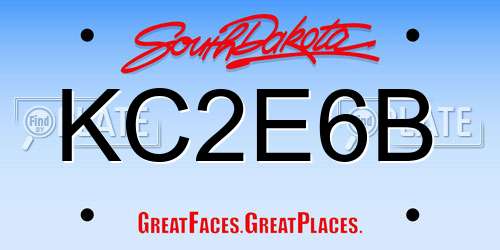 KC2E6B South Dakota License Plate