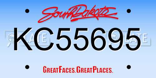KC55695 South Dakota License Plate
