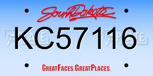 KC57116 South Dakota License Plate