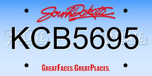 KCB5695 South Dakota License Plate