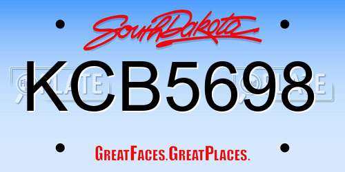 KCB5698 South Dakota License Plate