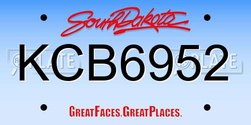 KCB6952 South Dakota License Plate