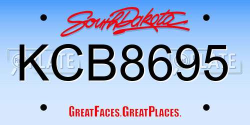 KCB8695 South Dakota License Plate