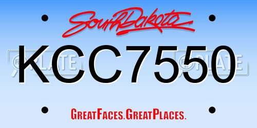 KCC7550 South Dakota License Plate