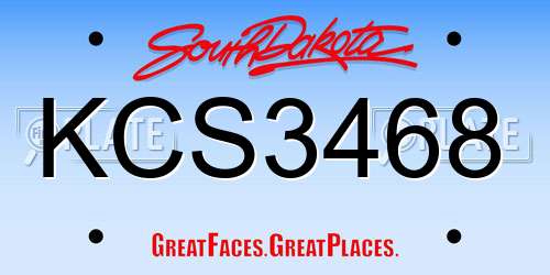 KCS3468 South Dakota License Plate