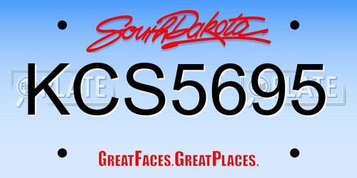KCS5695 South Dakota License Plate