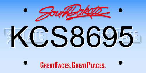 KCS8695 South Dakota License Plate