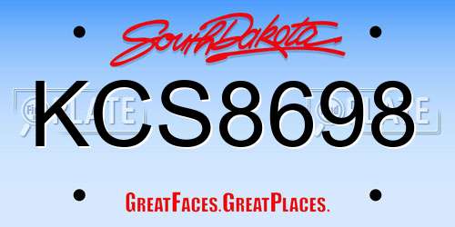 KCS8698 South Dakota License Plate