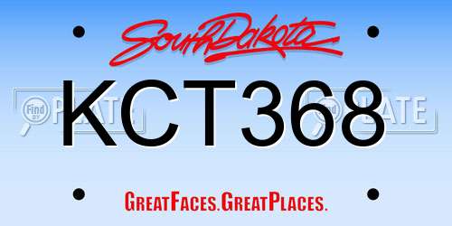 KCT368 South Dakota License Plate