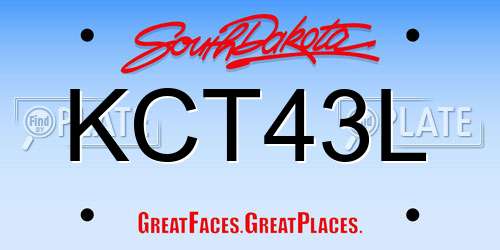 KCT43L South Dakota License Plate