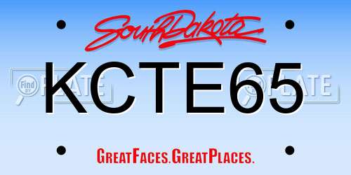 KCTE65 South Dakota License Plate