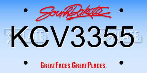 KCV3355 South Dakota License Plate