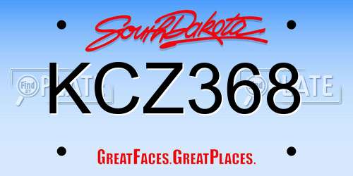 KCZ368 South Dakota License Plate