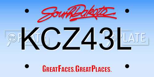 KCZ43L South Dakota License Plate