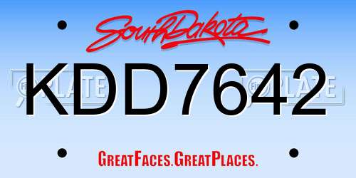 KDD7642 South Dakota License Plate