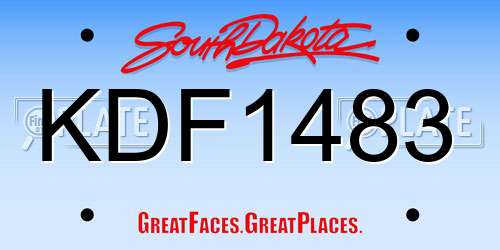 KDF1483 South Dakota License Plate