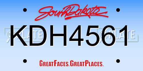 KDH4561 South Dakota License Plate