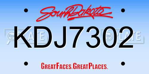 KDJ7302 South Dakota License Plate