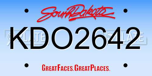 KDO2642 South Dakota License Plate