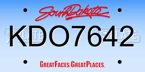 KDO7642 South Dakota License Plate
