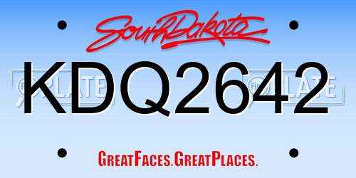 KDQ2642 South Dakota License Plate