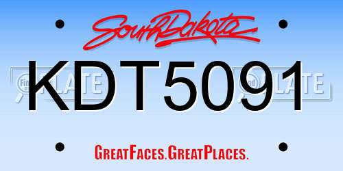 KDT5091 South Dakota License Plate