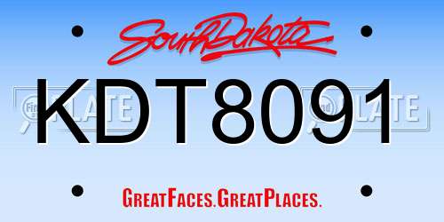 KDT8091 South Dakota License Plate