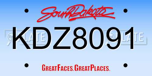 KDZ8091 South Dakota License Plate