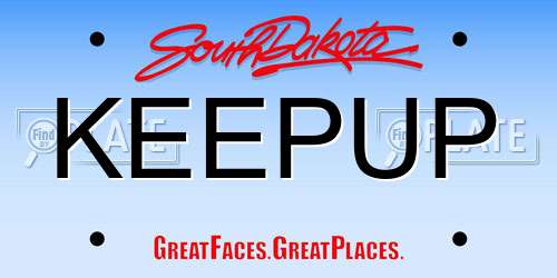 KEEPUP South Dakota License Plate