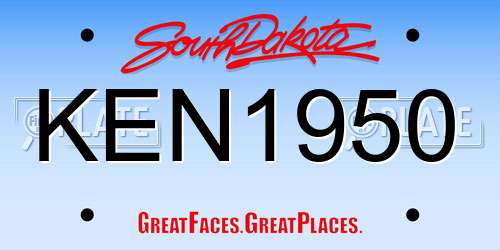 KEN1950 South Dakota License Plate