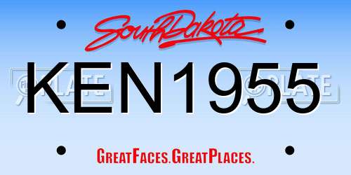 KEN1955 South Dakota License Plate