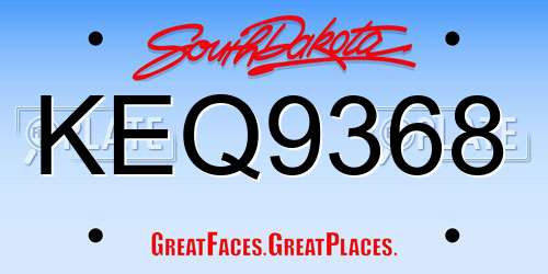 KEQ9368 South Dakota License Plate