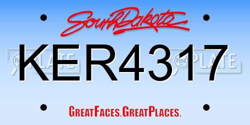 KER4317 South Dakota License Plate