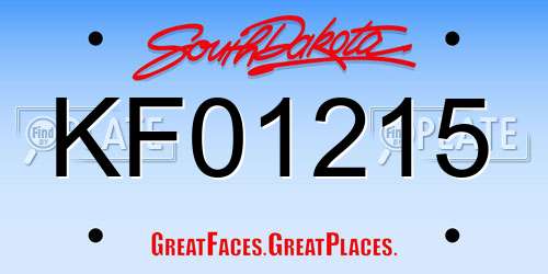 KF01215 South Dakota License Plate
