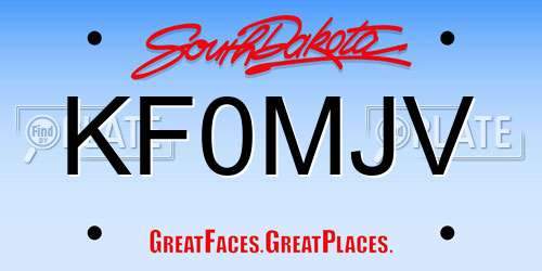 KF0MJV South Dakota License Plate