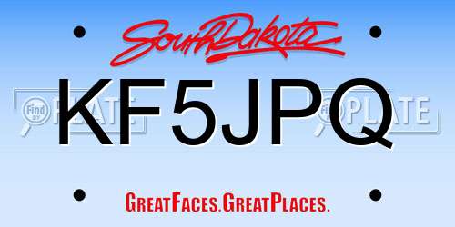 KF5JPQ South Dakota License Plate